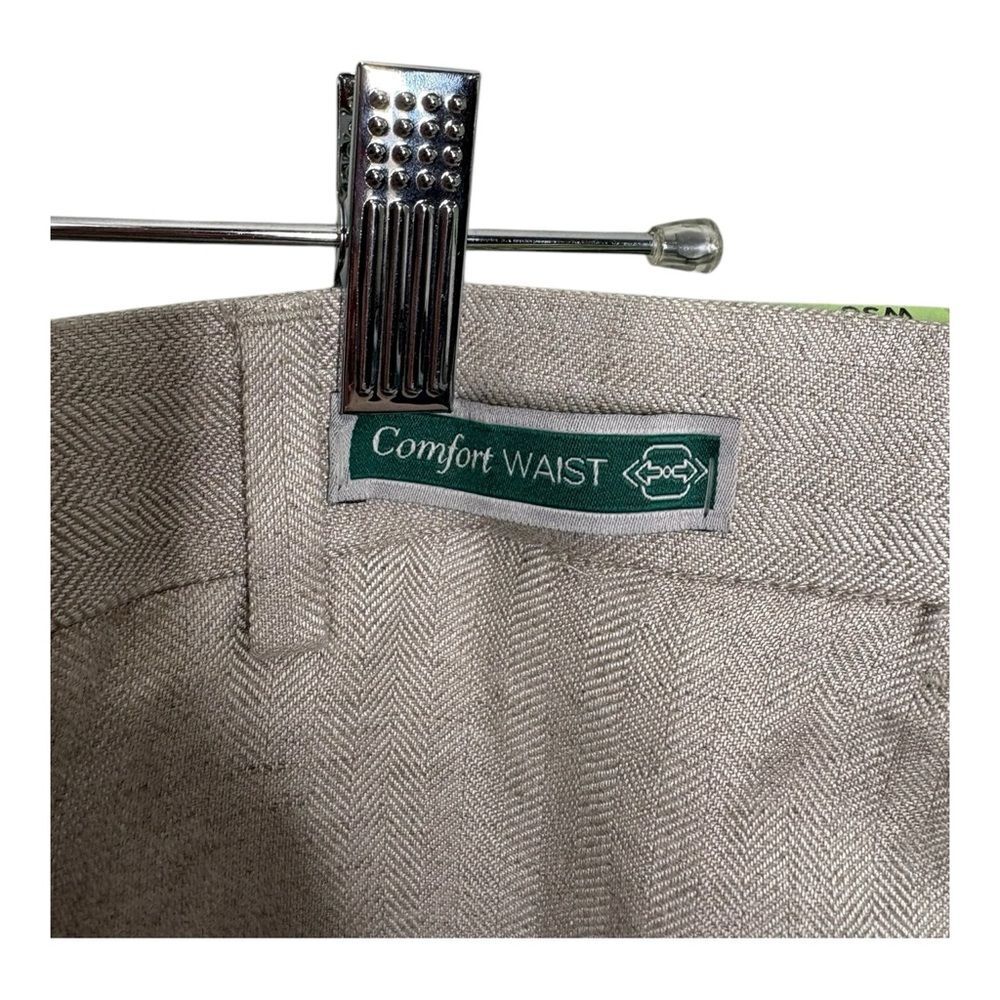 NWT Cubavera linen blend men’s flat front pants tan 30 32 - Picture 6 of 9